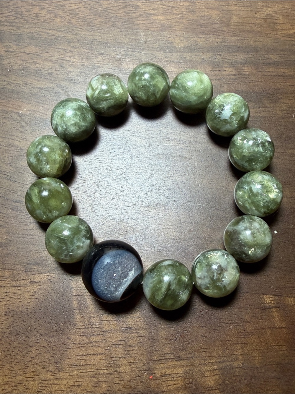 Top quality Seraphinite all Natural Stone Bead Stretch Bracelet - Unbranded